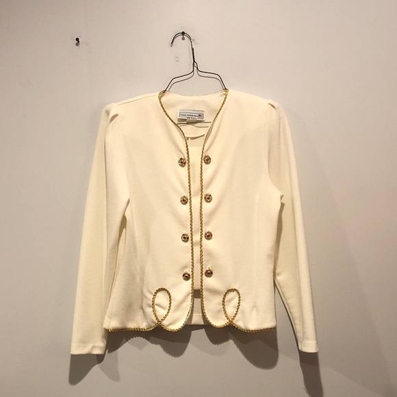 Pablo Collection Tops - Pablo Collection Vintage Gold Detail Long Sleeve Blouse